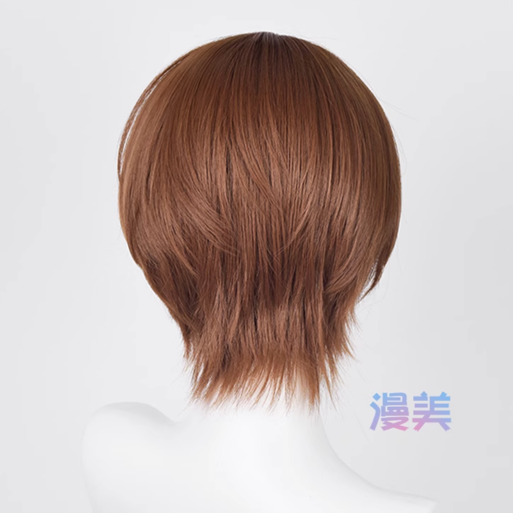 初心者♡Cosplay 假髮 夜神月 深棕色 短髮 少年款 棕色 收臉 cos-細節圖3