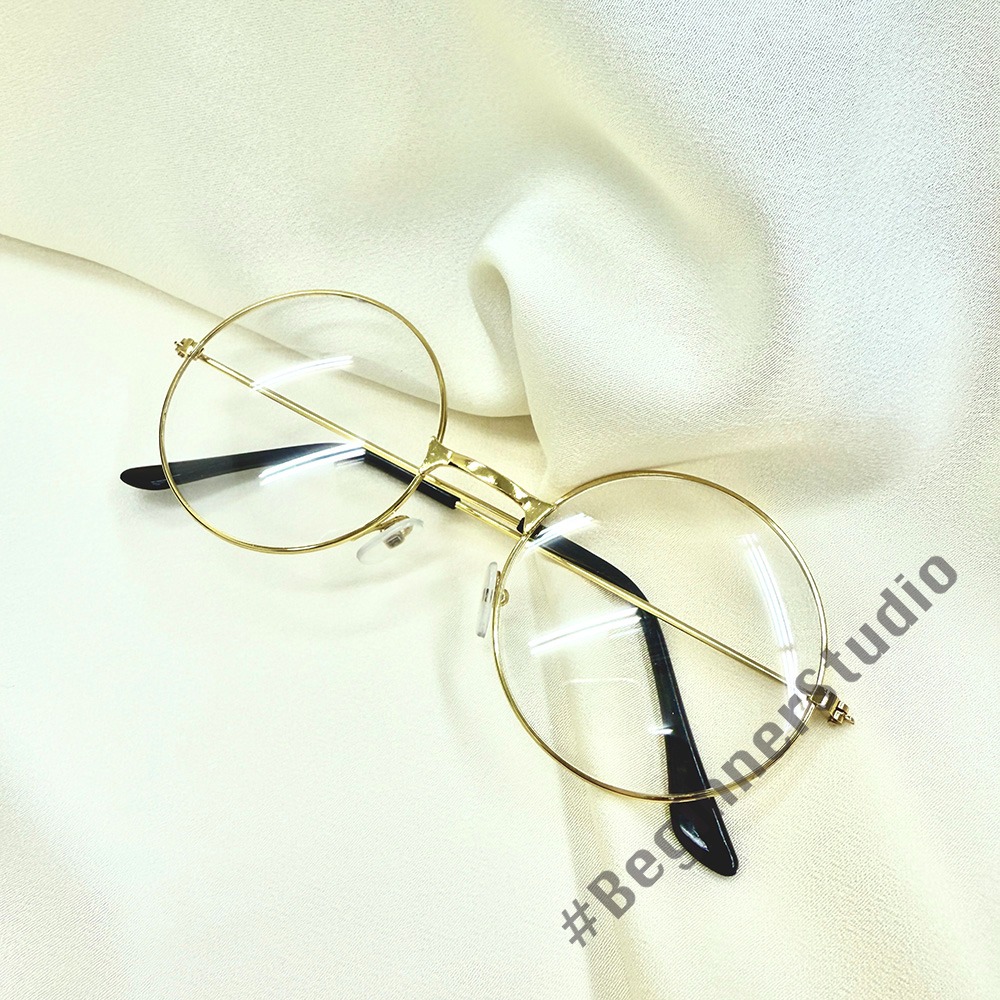 初心者♡圓框眼鏡 細框眼鏡 平光眼鏡 細框 金邊眼鏡 銀邊眼鏡 正圓框 斯文 文青 高倉健 厄卡倫 Cos-規格圖1