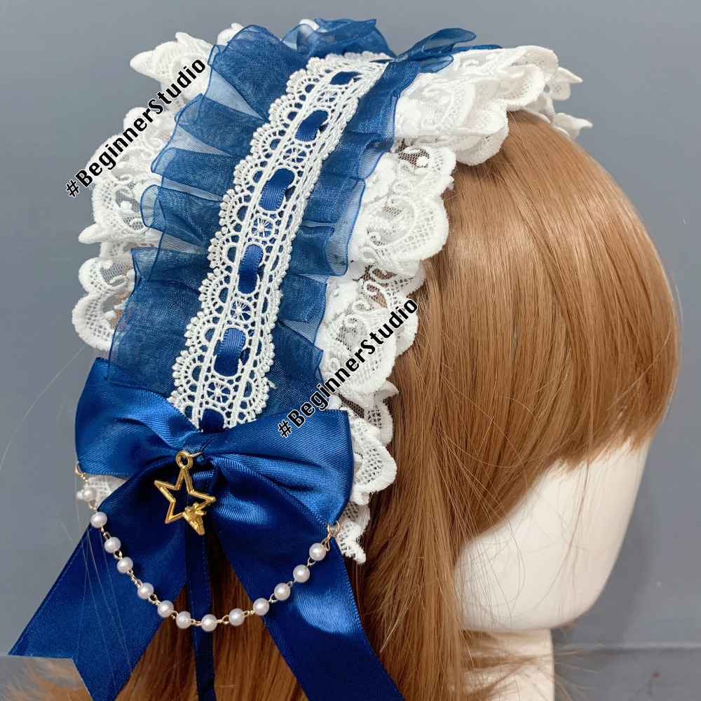 初心者♡Lolita 蘿莉塔 頭飾 髮飾 蕾絲 軟妹風 女僕 可愛 日系 髮帶 蝴蝶結 髮夾 cos-規格圖1