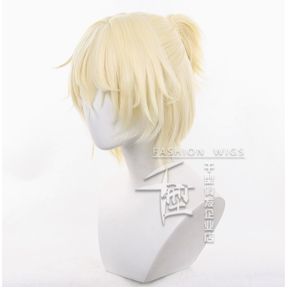 初心者♡Cosplay 假髮 Luka 盧卡 淺金色 金色 千型 短髮 男角 異星舞台 異形舞台 cos-細節圖2