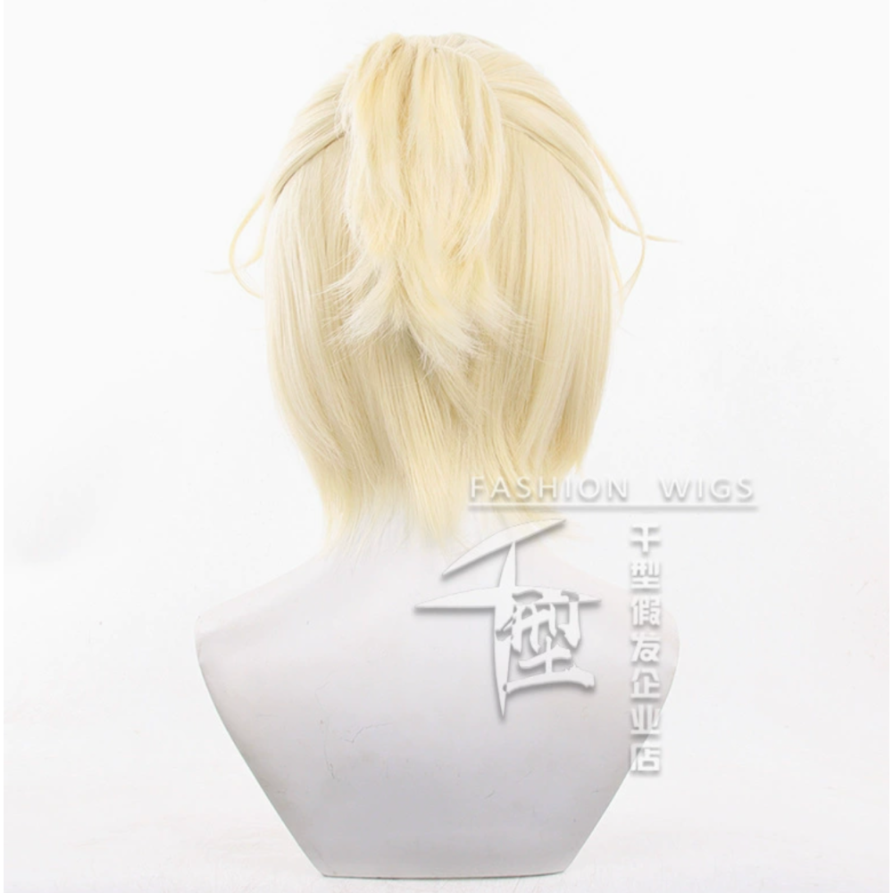 初心者♡Cosplay 假髮 Luka 盧卡 淺金色 金色 千型 短髮 男角 異星舞台 異形舞台 cos-細節圖3