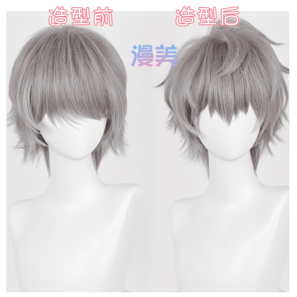 初心者♡Cosplay 假髮 Till 蒂爾 異星舞台 異形舞台 灰色 男角 短髮 cos-細節圖4