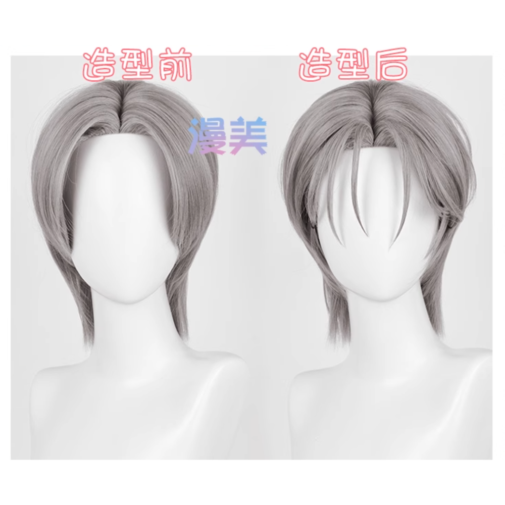 初心者♡Cosplay 假髮 Till 蒂爾 異星舞台 異形舞台 灰色 男角 短髮 cos-細節圖7