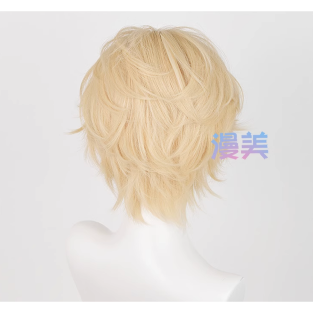 初心者♡Cosplay 假髮 Luka 盧卡 淺金色 金色 漫美 短髮 男角 異星舞台 異形舞台 cos-細節圖3