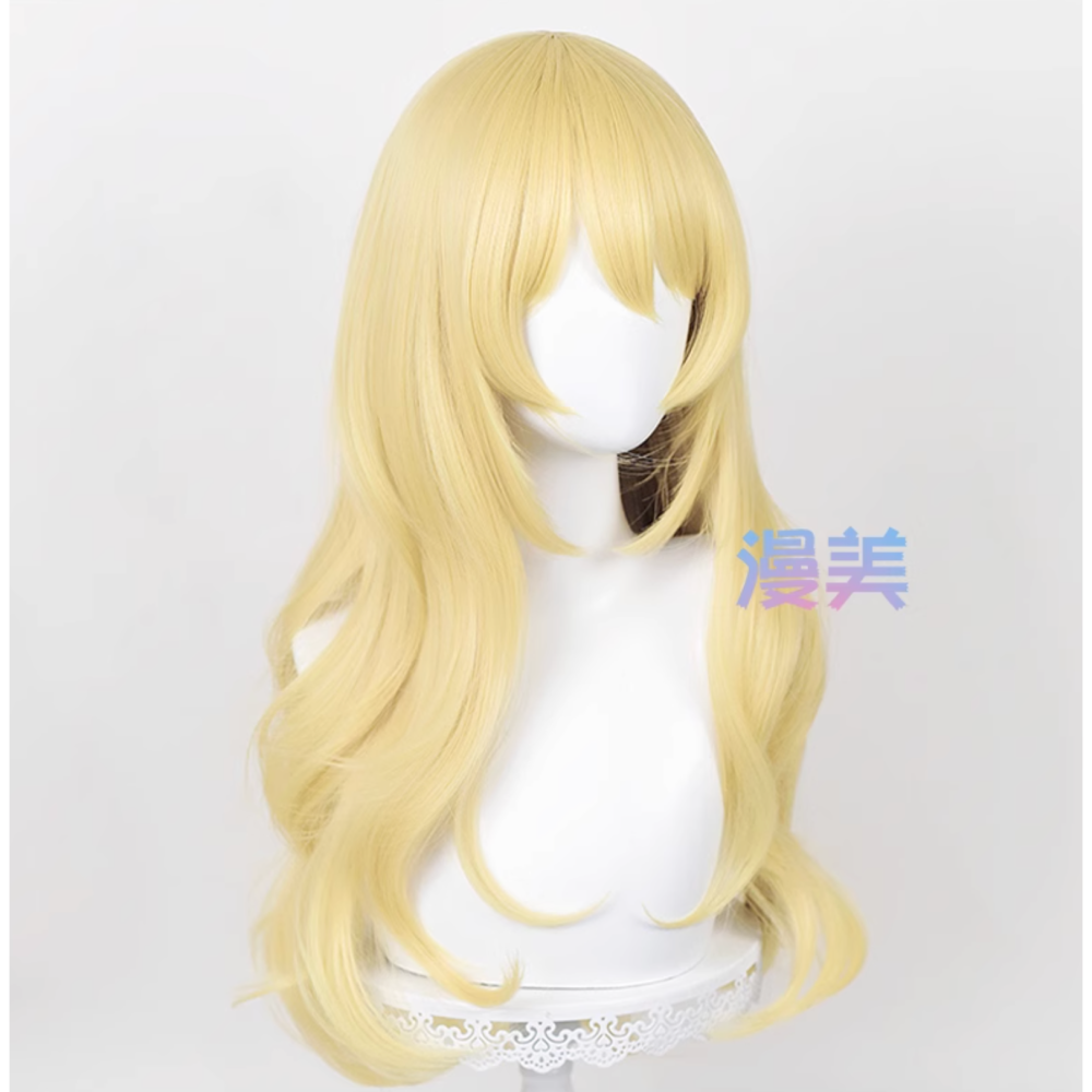 初心者♡Cosplay 假髮 宮園薰 四月是你的謊言 金色 金黃色 假髮 捲髮 卷髮 長捲髮 cos-細節圖2