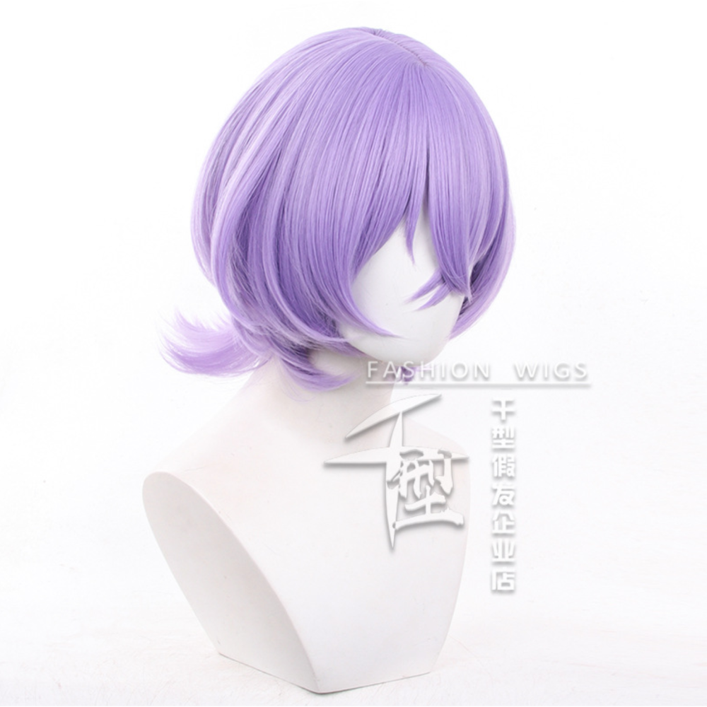 初心者♡Cosplay 假髮 花群冬芽 紫色 短髮 偶像夢幻祭 cos-細節圖3