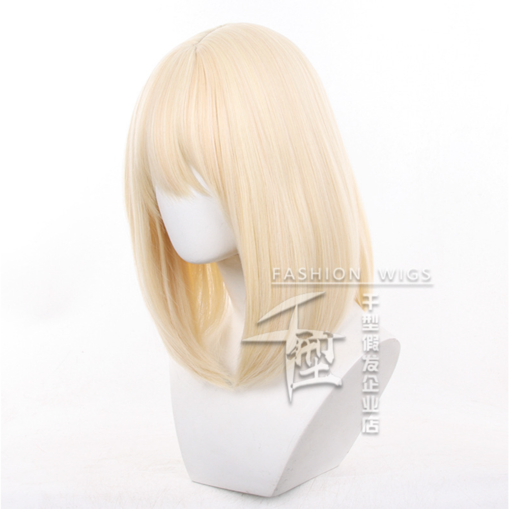 初心者♡Cosplay 假髮 三角初華 初華 淺金色 金色 40cm BanG Dream! cos-細節圖3