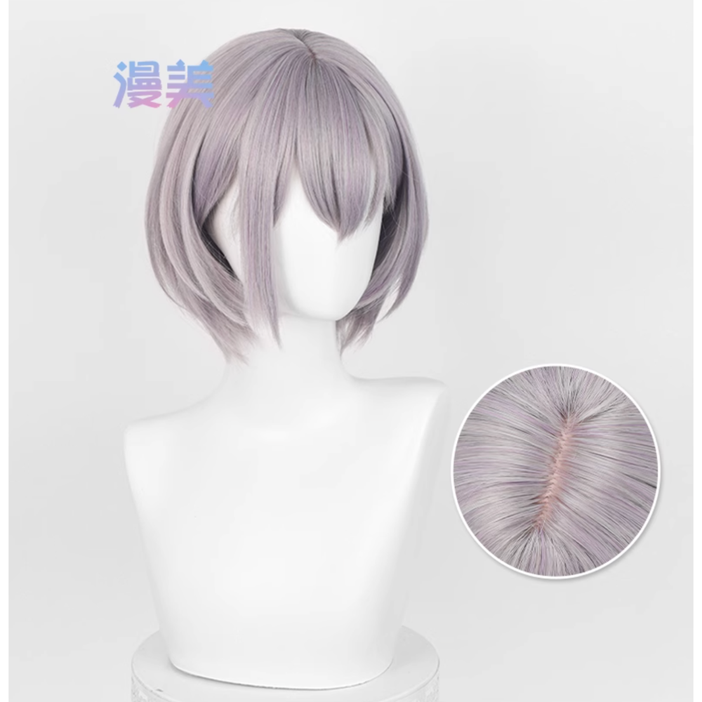 初心者♡Cosplay 假髮 高松燈 紫灰色 灰紫色 短髮 BanG Dream! cos-細節圖2