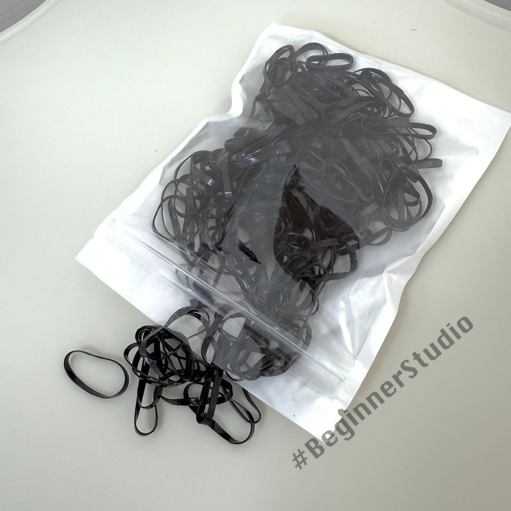 初心者♡透明橡皮圈 黑色橡皮圈 彈力 髮圈 髮飾-規格圖1