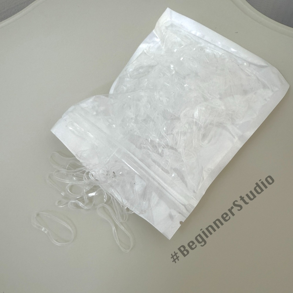 初心者♡透明橡皮圈 黑色橡皮圈 彈力 髮圈 髮飾-規格圖1