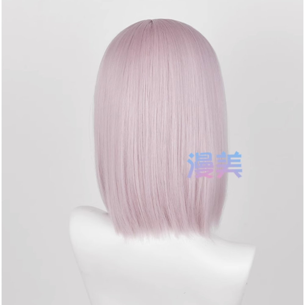 初心者♡Cosplay 假髮 紀賀 電鋸人 灰粉色 紫灰色 短髮 cos-細節圖3