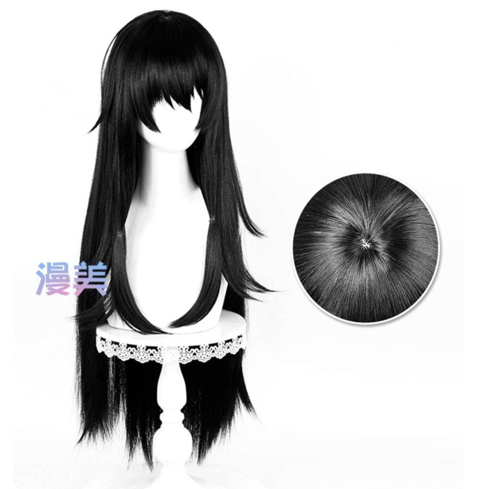 初心者♡Cosplay 假髮 子車甫昭 長髮 黑色 頭七怪談 cos-細節圖2