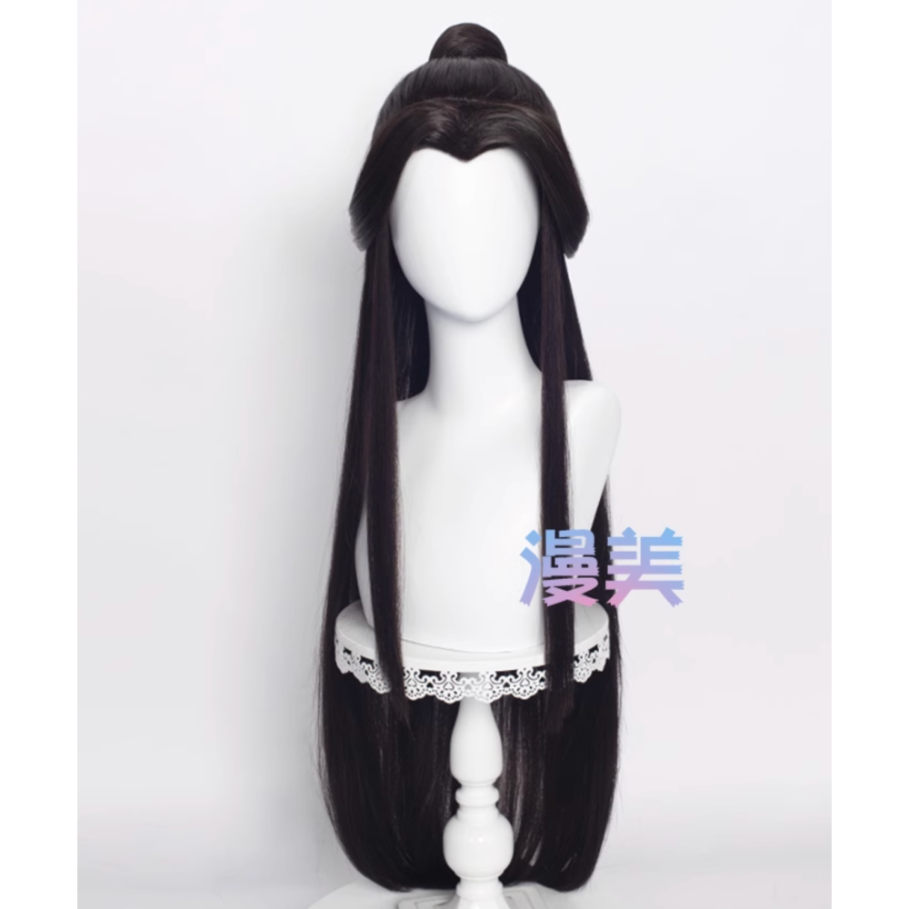 初心者♡Cosplay 假髮 謝怜 天官賜福 黑棕色 長髮 cos-細節圖2