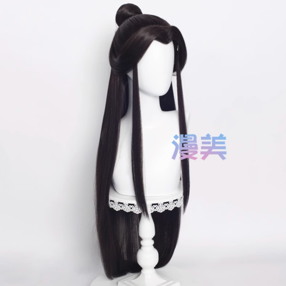 初心者♡Cosplay 假髮 謝怜 天官賜福 黑棕色 長髮 cos-細節圖3