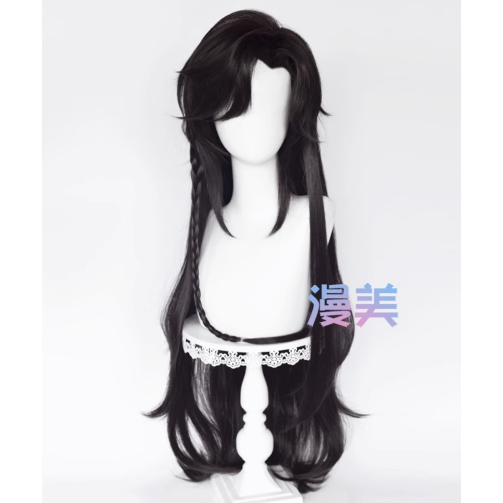 初心者♡Cosplay 假髮 花城 天官賜福 長髮 黑棕色 cos-細節圖2