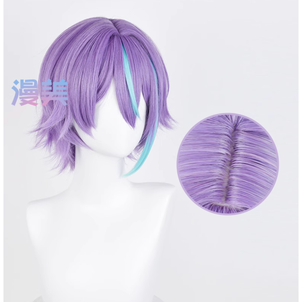 初心者♡Cosplay 假髮 神代類 世界計畫繽紛舞台 紫色 短髮 cos-細節圖2