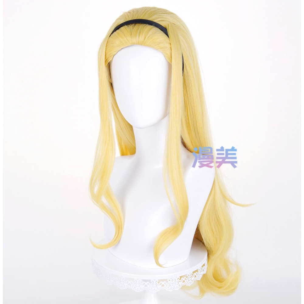 初心者♡Cosplay 假髮 雲母真理奈 章魚嗶的原罪 金黃色 金色 捲髮 卷髮 cos-細節圖2