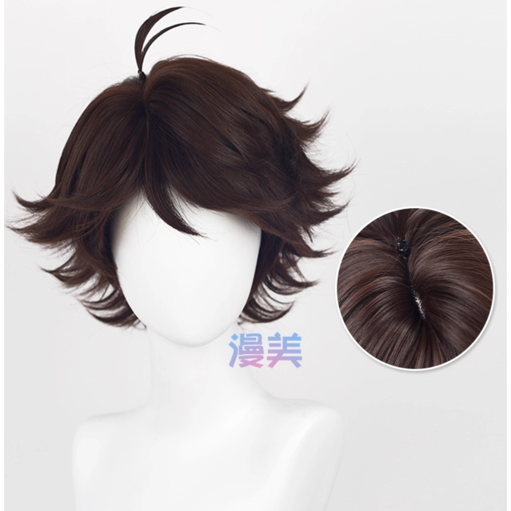 初心者♡Cosplay 假髮 及川徹 排球少年 黑棕色 棕色 cos-細節圖2