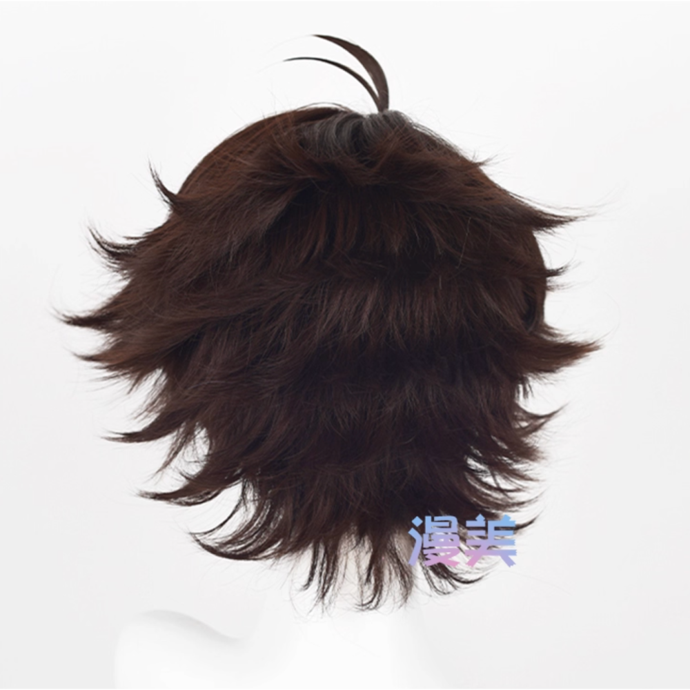 初心者♡Cosplay 假髮 及川徹 排球少年 黑棕色 棕色 cos-細節圖3