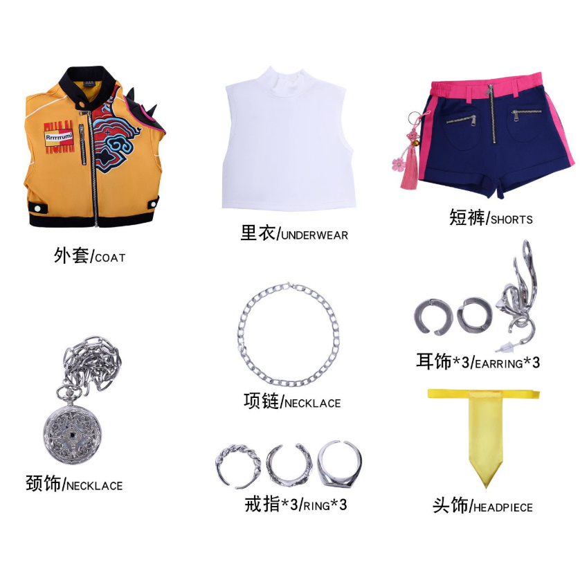 初心者♡Cosplay 兒童版 童裝 Kpop獵魔女團 衣服 魯米 佐依 米拉 萬聖節 cos-規格圖1