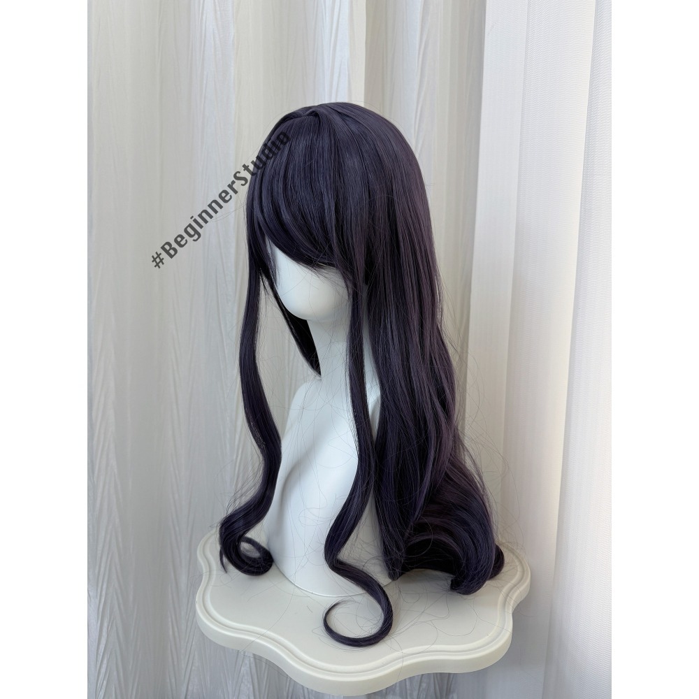 初心者♡Cosplay 假髮 和栗薰子 薰香花朵凛然綻放 長捲髮 卷髮 紫色 cos-細節圖4