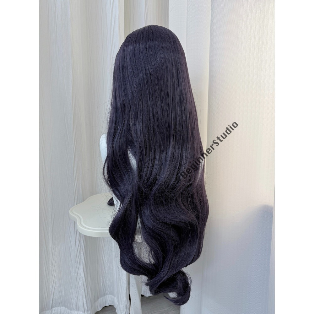初心者♡Cosplay 假髮 和栗薰子 薰香花朵凛然綻放 長捲髮 卷髮 紫色 cos-細節圖5