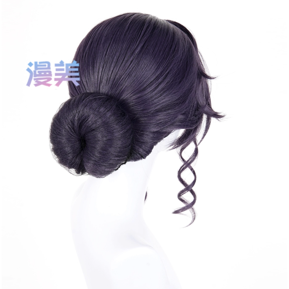 初心者♡Cosplay 假髮 和栗薰子 盤髮 薰香花朵凛然綻放 紫色 cos-細節圖3