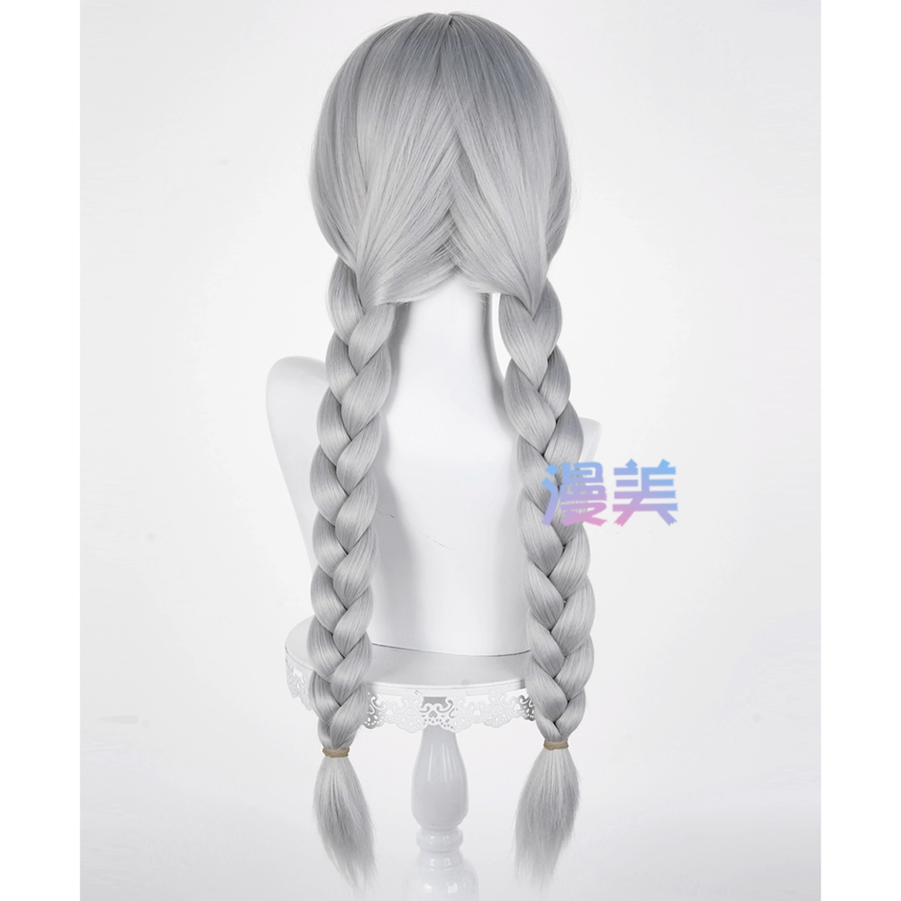 初心者♡Cosplay 假髮 茱蒂 動物方城市 兔子 灰色 淺灰色 辮子 麻花辮 cos-細節圖3