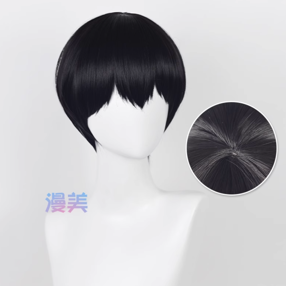 初心者♡Cosplay 假髮 影山飛雄 排球少年 短髮 黑色 男角 少年款 萬用款 cos-細節圖2