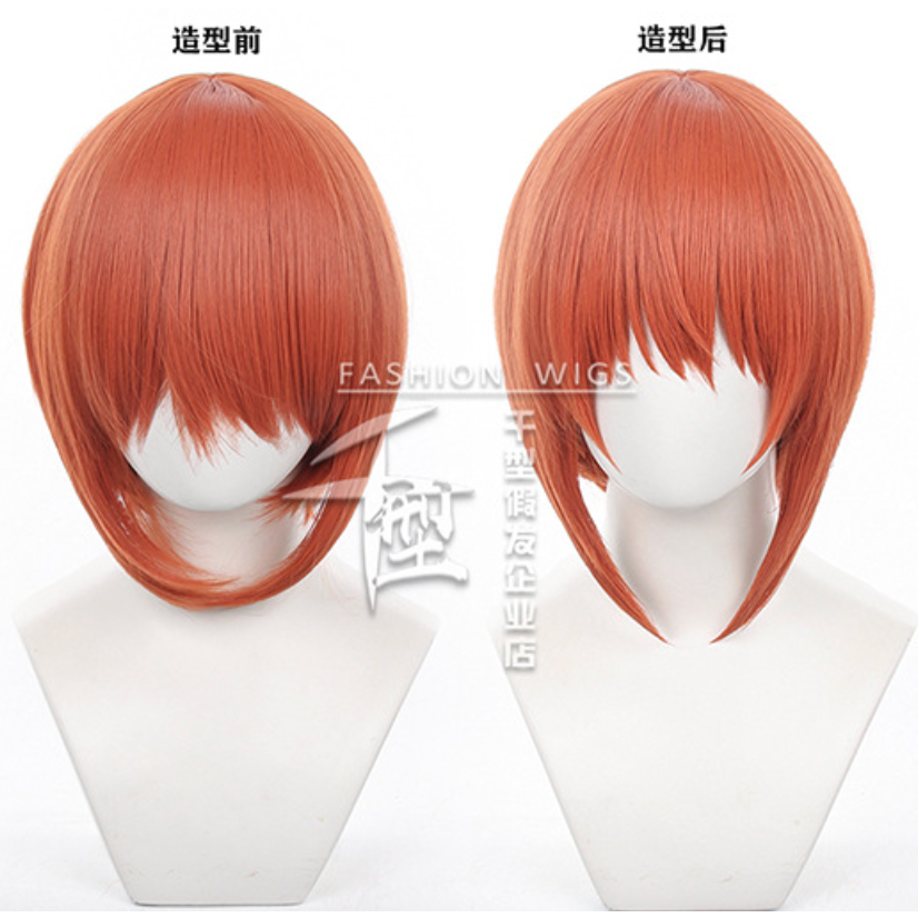 初心者♡Cosplay 假髮 神樂 銀魂 橘色 短髮 cos-細節圖6