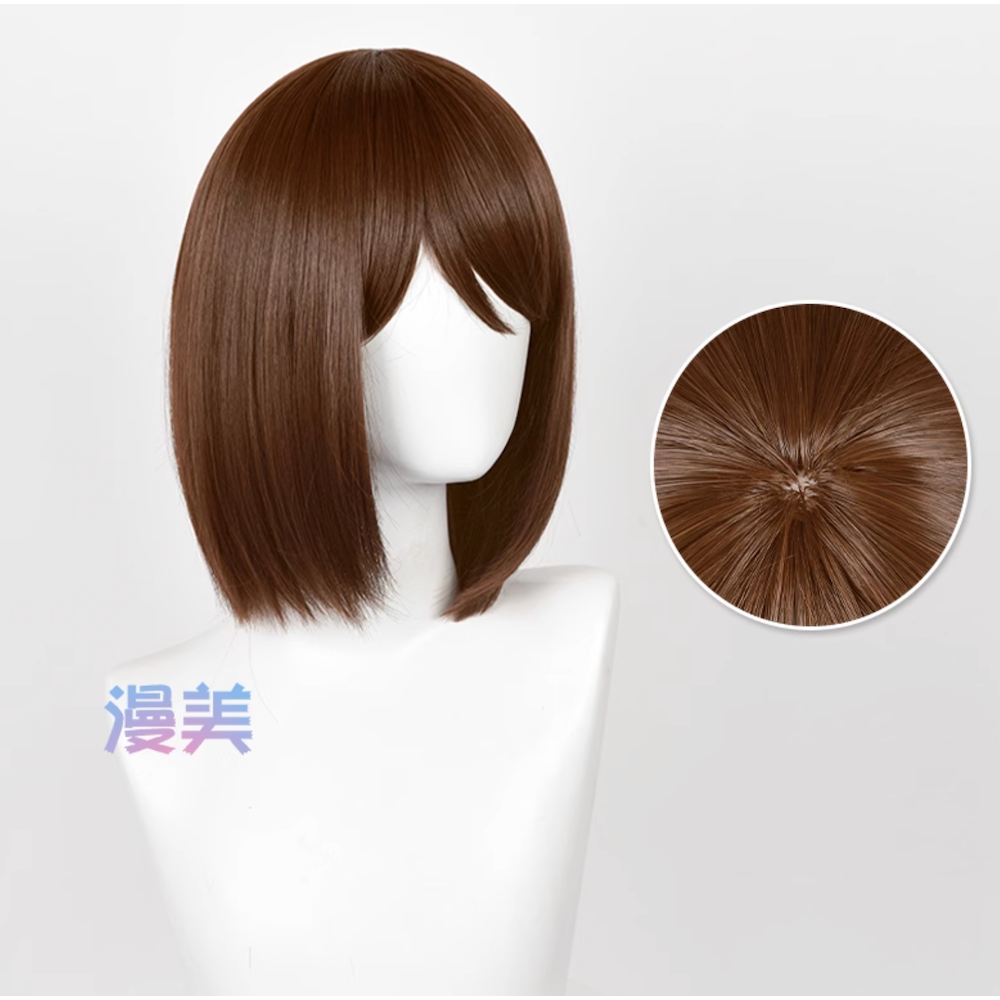 初心者♡Cosplay 假髮 家入硝子 深棕色 棕色 咖啡色 褐色 短髮 萬用款 咒術迴戰 家入哨子 cos-細節圖2