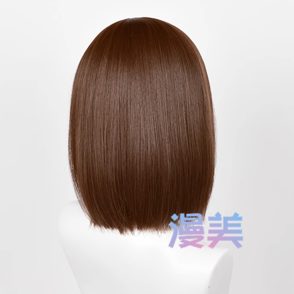初心者♡Cosplay 假髮 家入硝子 深棕色 棕色 咖啡色 褐色 短髮 萬用款 咒術迴戰 家入哨子 cos-細節圖3