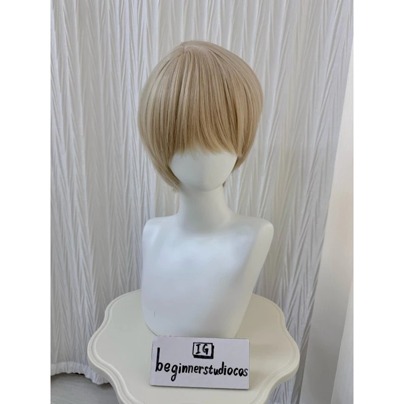 初心者♡Cosplay 假髮 沈星回 戀與深空 淺灰金 金色 短髮 男角 cos-細節圖4