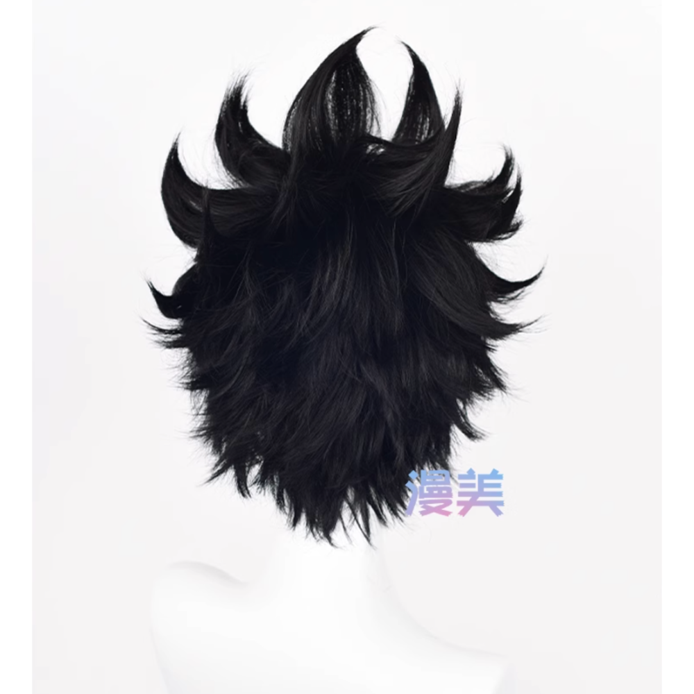 初心者♡Cosplay 假髮 黑尾鐵朗 排球少年 黑色 反翹 男角 打毛 cos-細節圖3