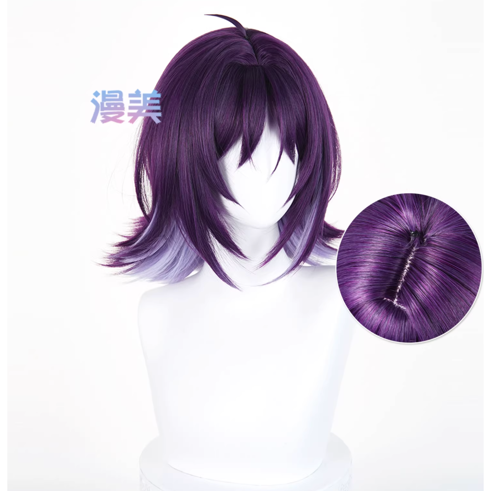 初心者♡Cosplay 假髮 酒寄彩葉 超時空輝耀姬！ 紫色 短髮 cos-細節圖2