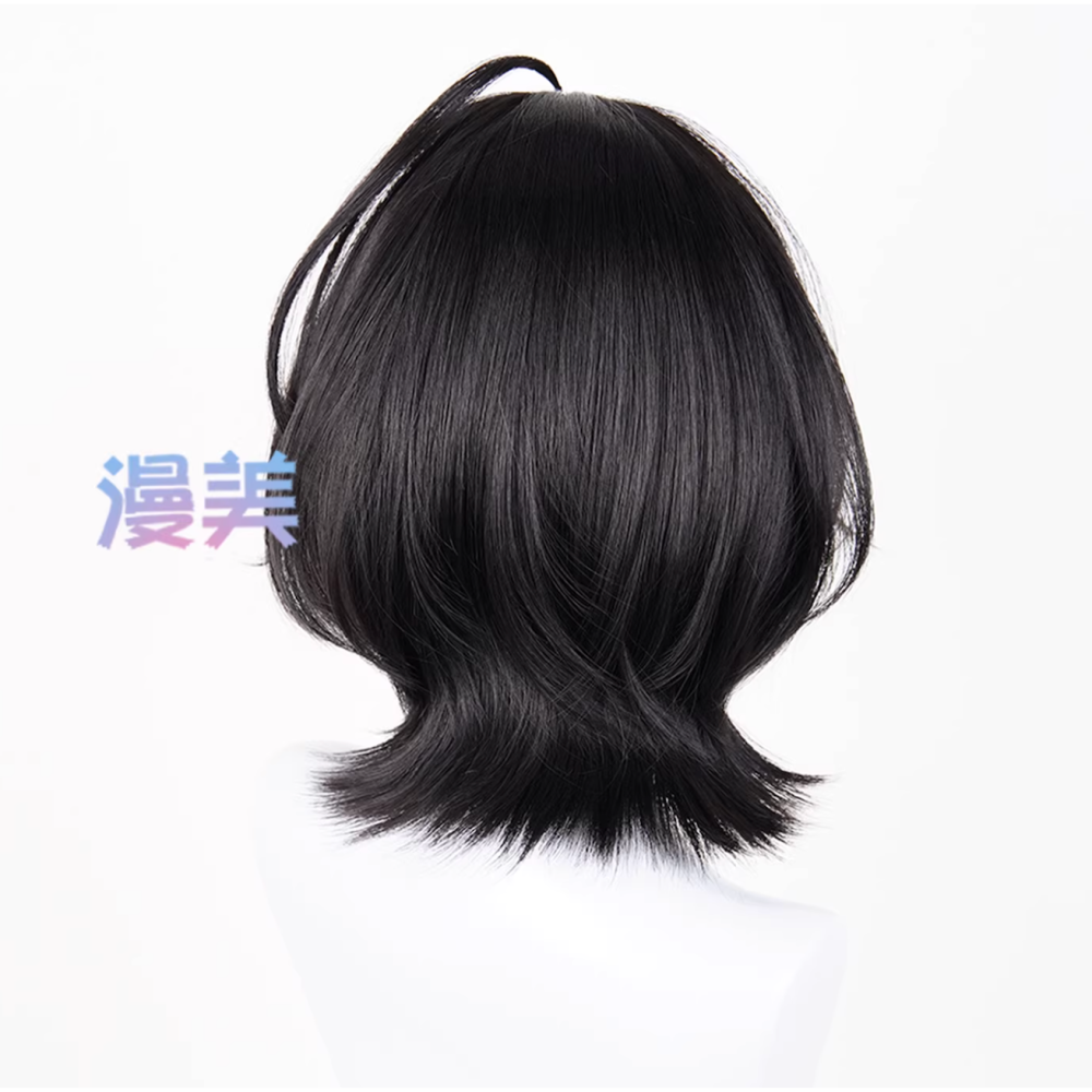 初心者♡Cosplay 假髮 管理員 明日方舟：終末地 黑色 短髮 cos-細節圖5