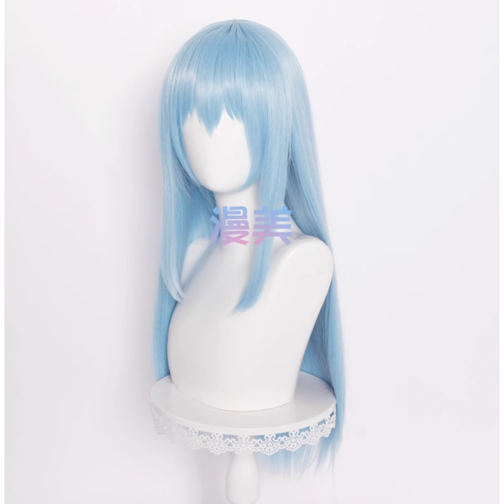 初心者♡Cosplay 假髮 利姆露 利姆路 冰藍色 淺藍色 史萊姆 藍色 70公分 cos-細節圖2