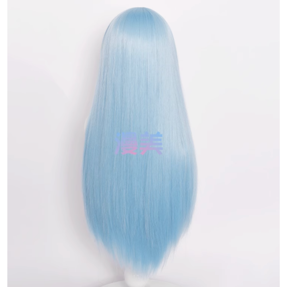 初心者♡Cosplay 假髮 利姆露 利姆路 冰藍色 淺藍色 史萊姆 藍色 70公分 cos-細節圖3