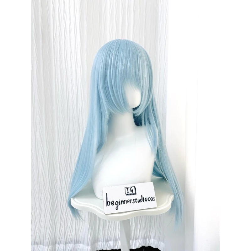 初心者♡Cosplay 假髮 利姆露 利姆路 冰藍色 淺藍色 史萊姆 藍色 70公分 cos-細節圖5