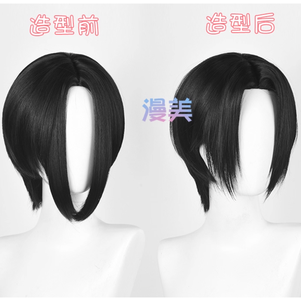 初心者♡Cosplay 假髮 大崎娜娜 NANA 中分 黑色 短髮 cos-細節圖4