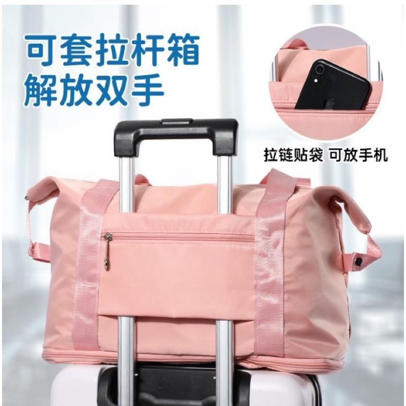 正版 迪士尼 行李箱包 變大 大容量 摺疊 收納 粉色-細節圖2