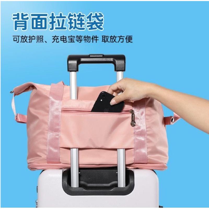 正版 迪士尼 行李箱包 變大 大容量 摺疊 收納 粉色-細節圖3