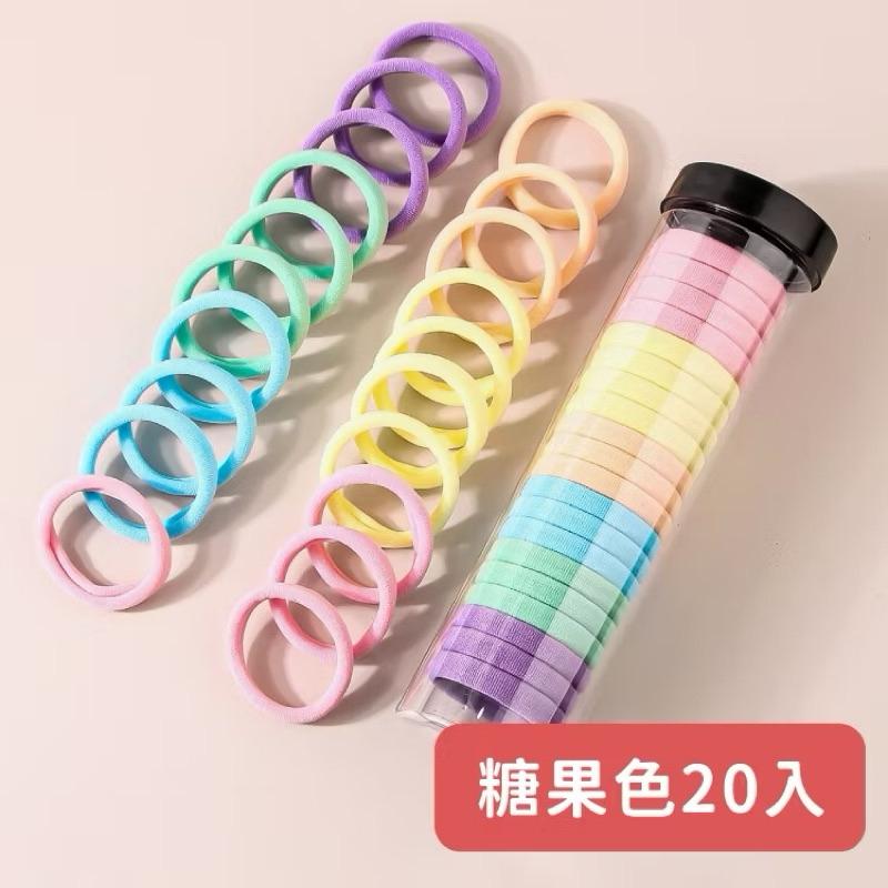 髮圈 無痕髮圈50入 馬卡龍色 超彈力 彩虹髮圈 一罐五十條-細節圖9