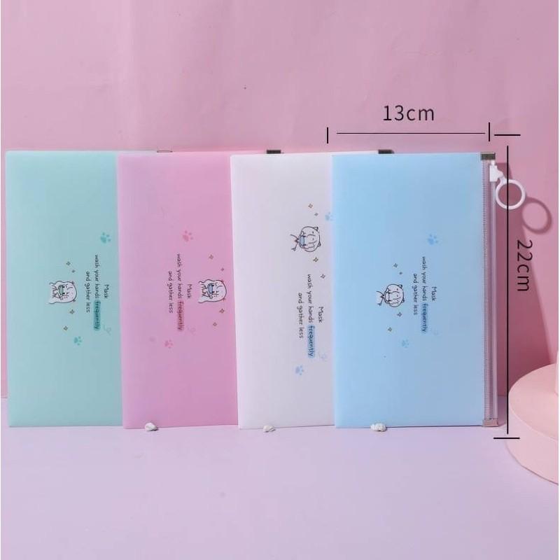 超可愛 多功能 口罩收納袋 拉鍊 收納袋 卡通收納袋 少女心 發票袋 夾鏈袋-細節圖2