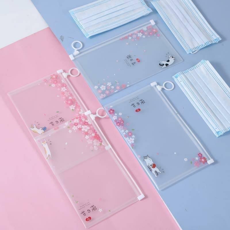 超可愛 多功能 口罩收納袋 拉鍊 收納袋 卡通收納袋 少女心 發票袋 夾鏈袋-細節圖3