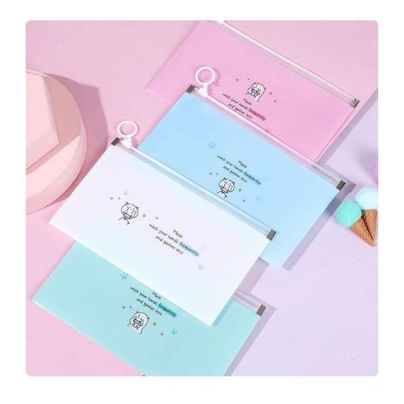 超可愛 多功能 口罩收納袋 拉鍊 收納袋 卡通收納袋 少女心 發票袋 夾鏈袋-細節圖5