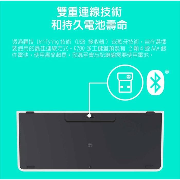 Logitech 羅技 K780 跨平台無線藍牙鍵盤-細節圖9