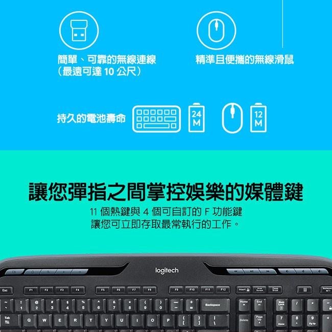 Logitech 羅技 MK330R 無線鍵鼠組-細節圖4