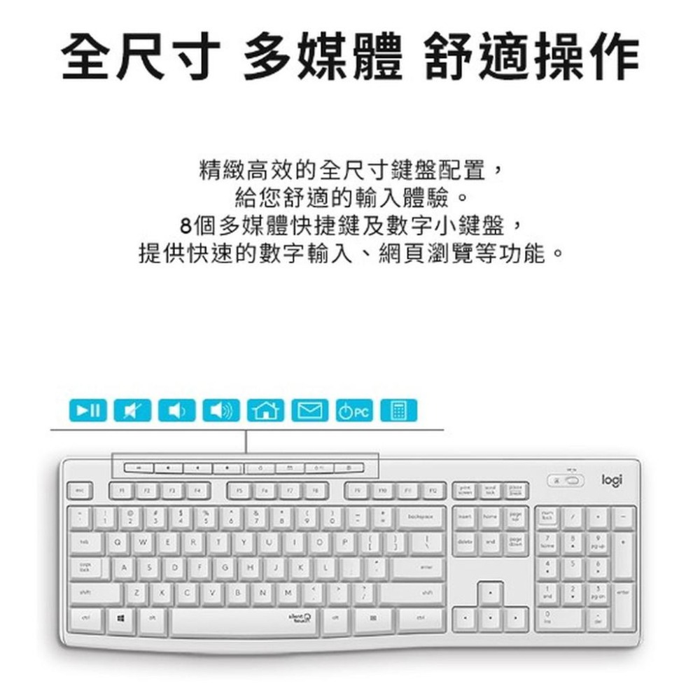 Logitech 羅技 MK295 靜音鍵鼠組 兩色-細節圖6