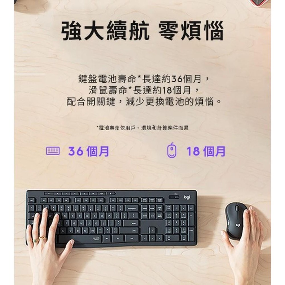 Logitech 羅技 MK295 靜音鍵鼠組 兩色-細節圖8